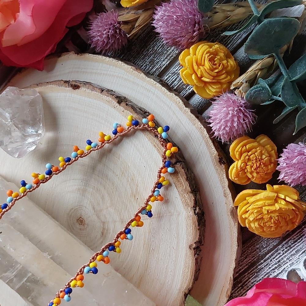 Bohemian Necklace, Bead Crocheted Handcrafted by Rust Belt Rai… - Picture 3 of 8